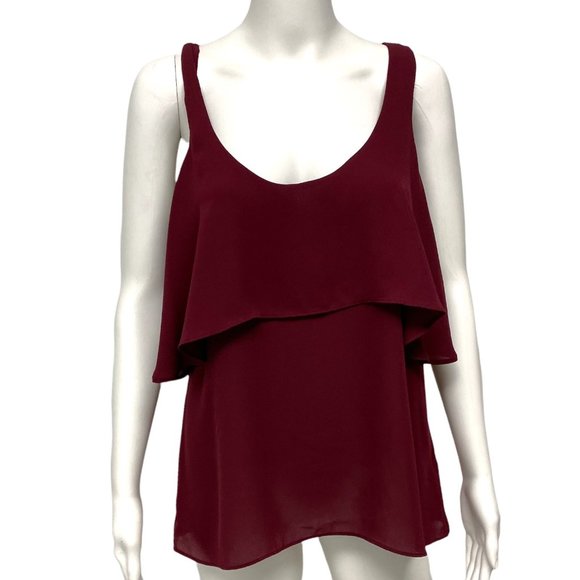 Forever 21 women's Top sleeveless open back burgundy size M - Picture 1 of 9